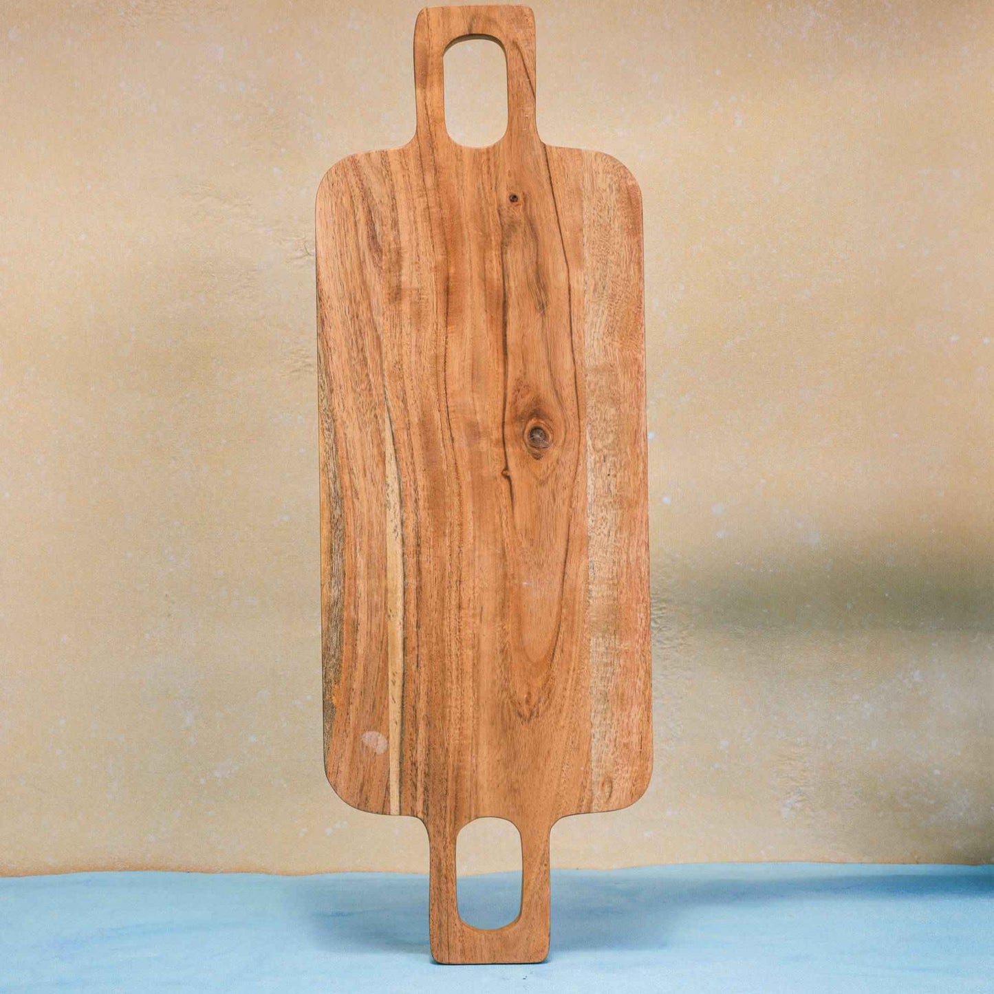 Acacia Wood Chopping Board – Double Handle Cutting & Serving Board – 43x20x1.5cm