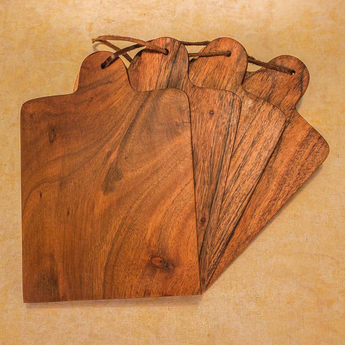 Earthstone Serving Board – Acacia Wood Serving Boards – Handcrafted – Set of 4