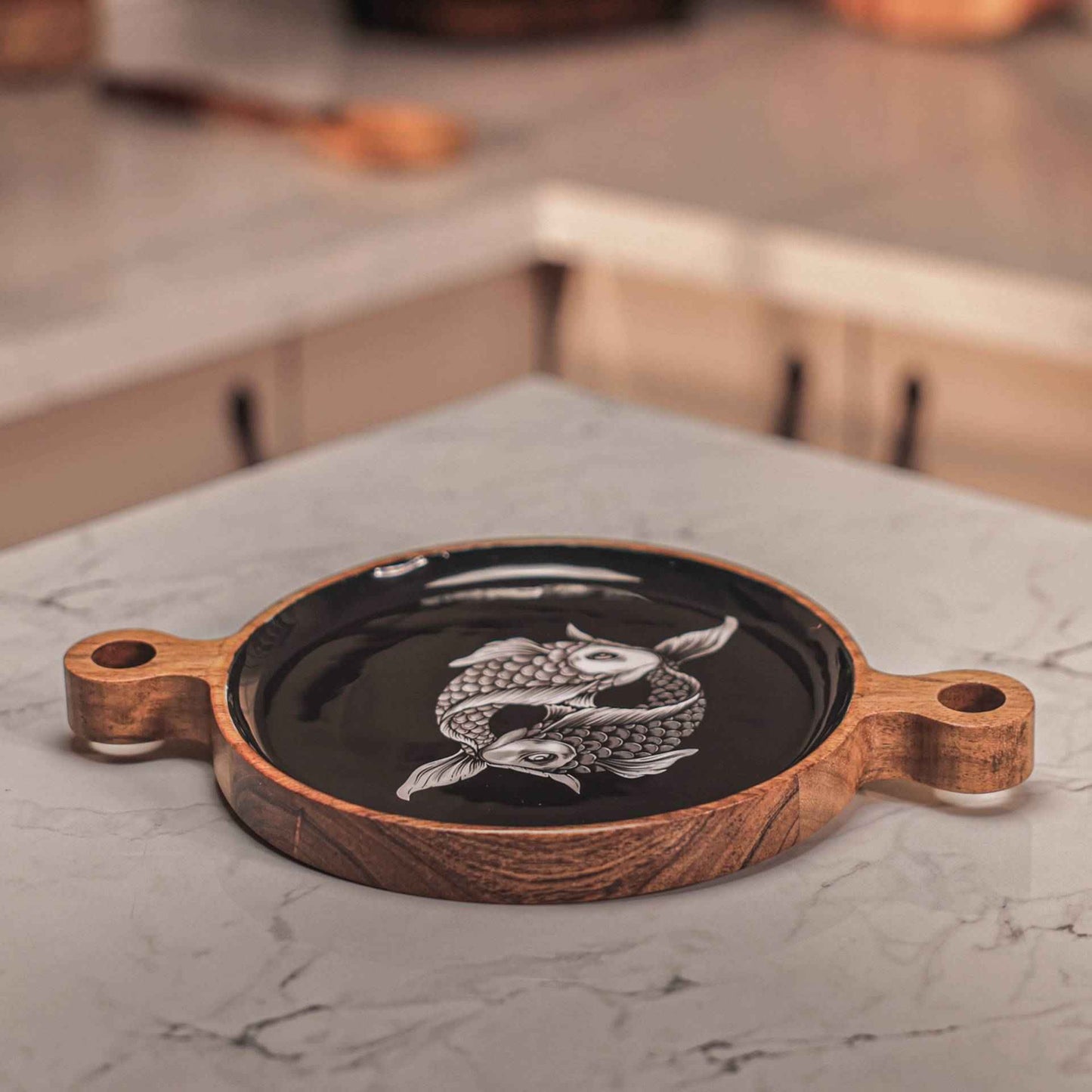 Fintastic Serving Board – Acacia Wood Platter – Handcrafted Fish Design – 30x20cm