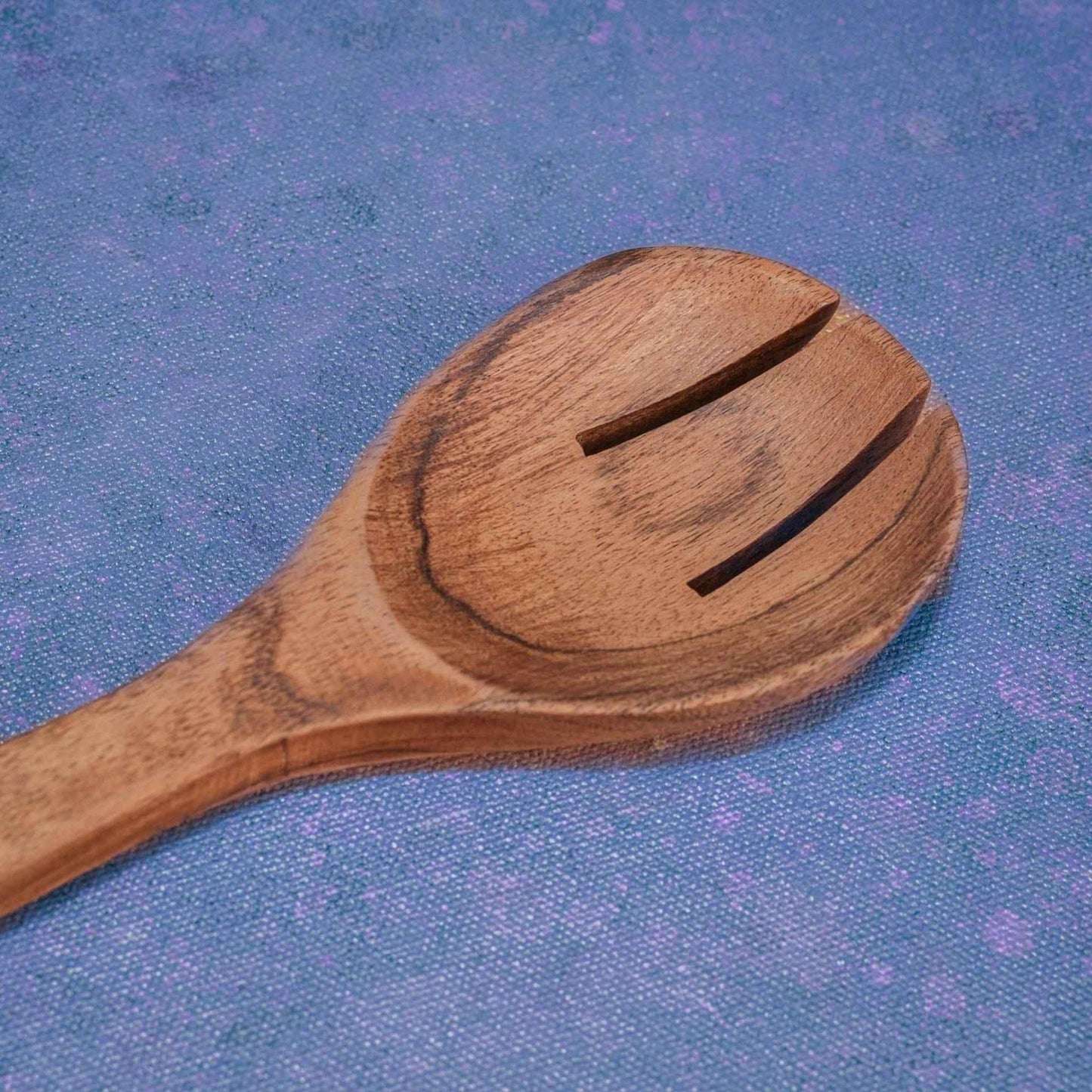 Serving Spoons – Mango Wood & Enamel Utensil Set – Handcrafted – 30cm
