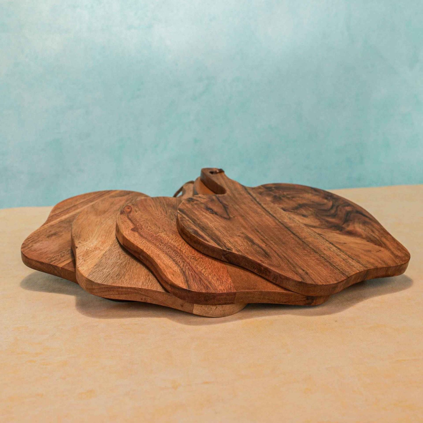Harvest Serving Board – Acacia Wood Platter Set – Handcrafted – 4-Piece