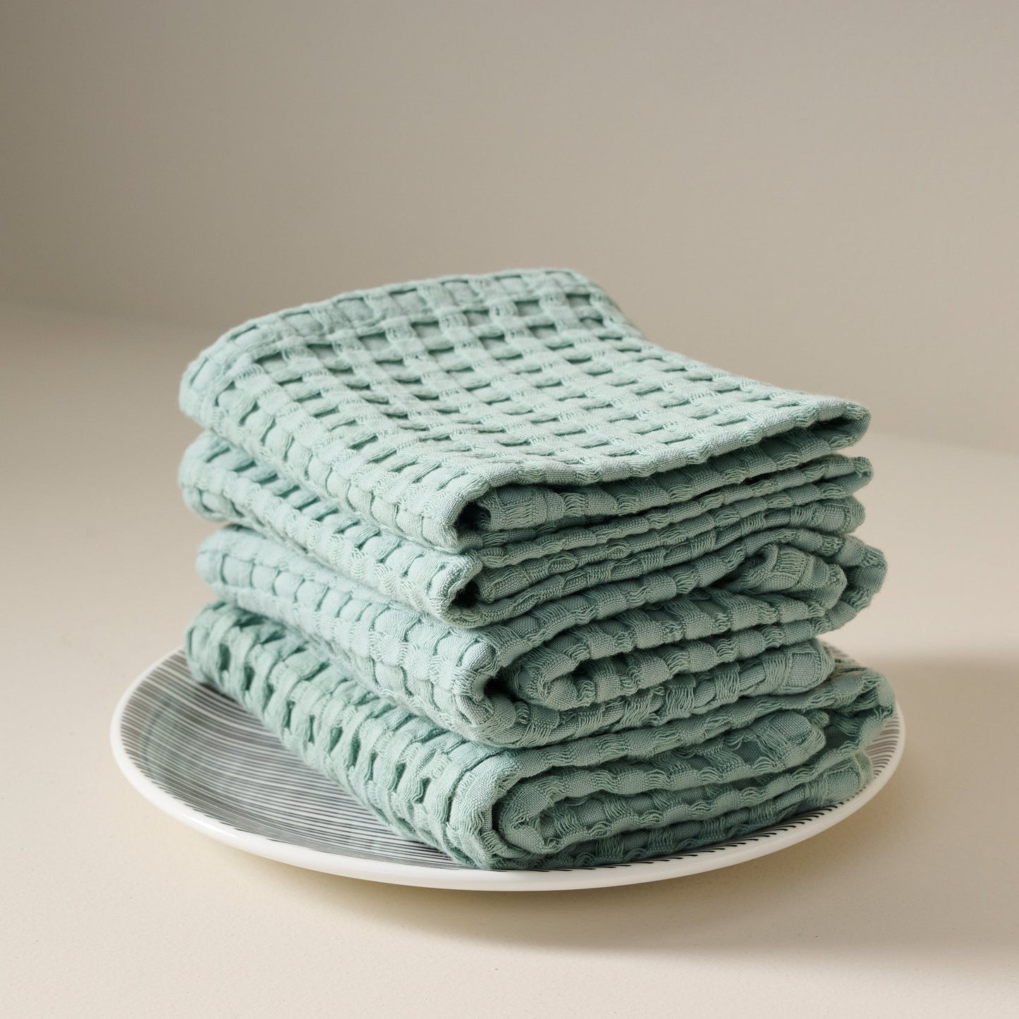 Cotton Waffle Face Towel - Stone Blue, Soft