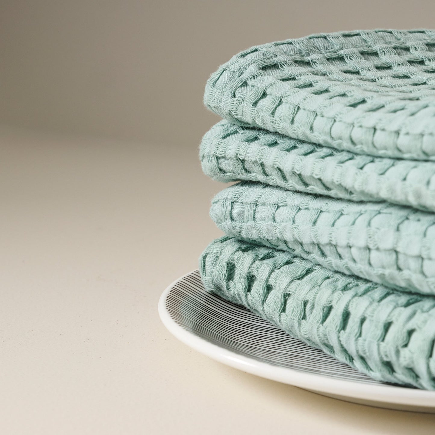 Cotton Waffle Face Towel - Stone Blue, Soft