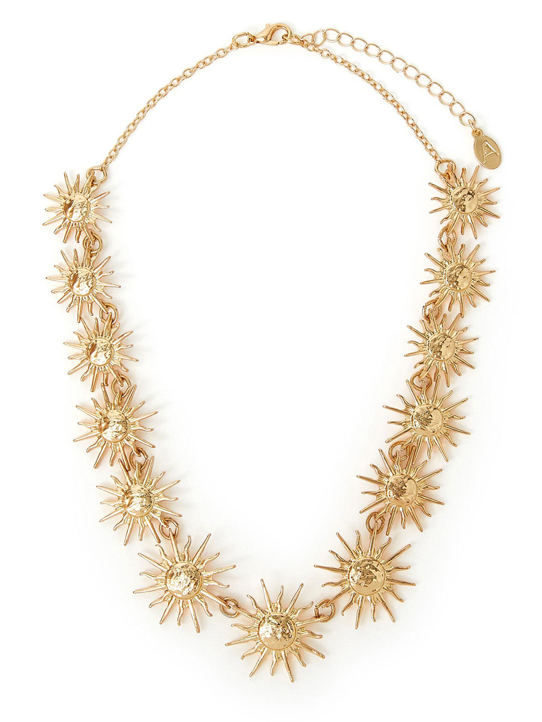 Sun Collar Statement Necklace – Fashion Jewellery – Gold-toned Alloy – 40 cm