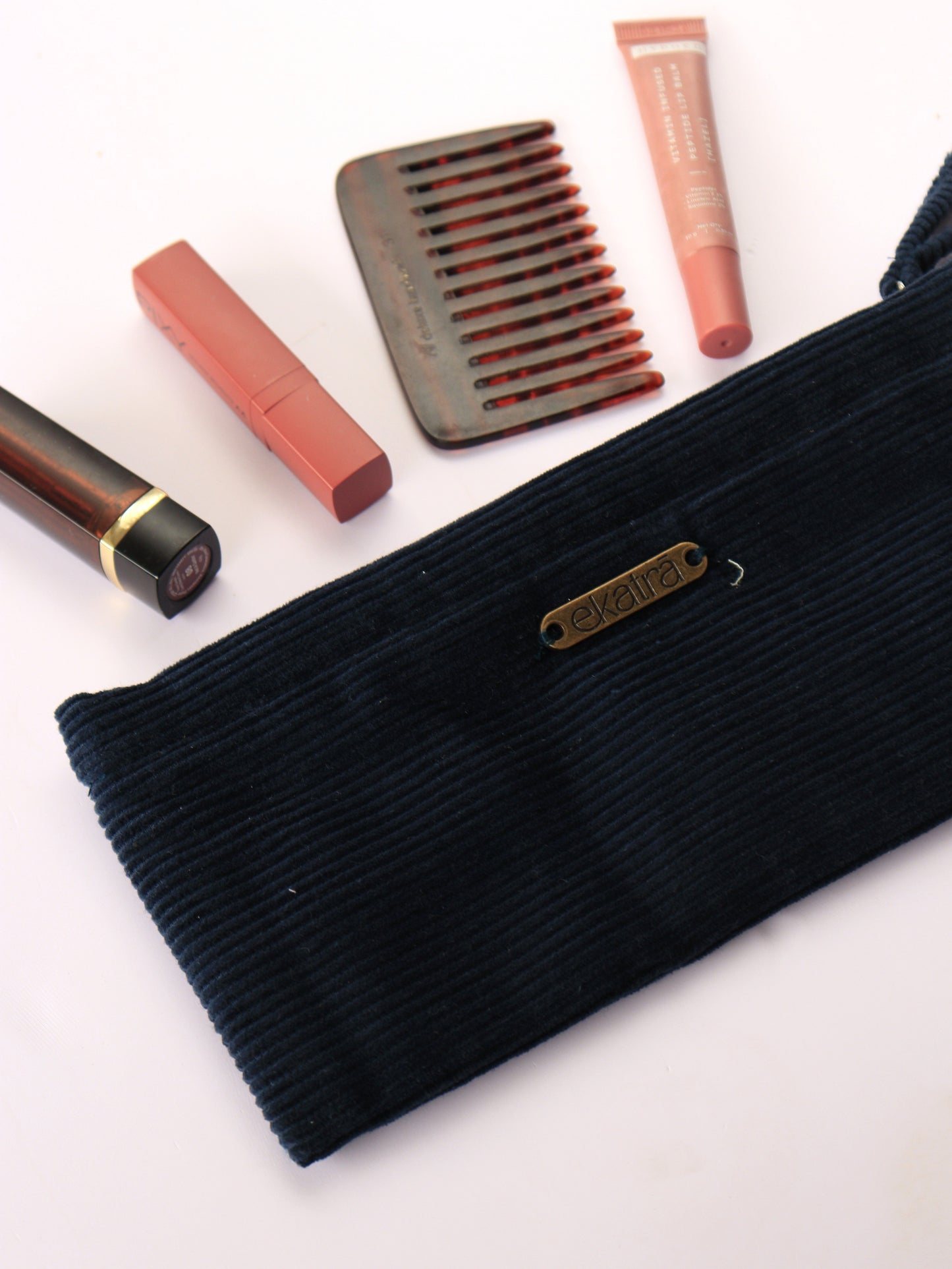 Hand-Dyed Corduroy Pouch - Organic Cotton, Handcrafted
