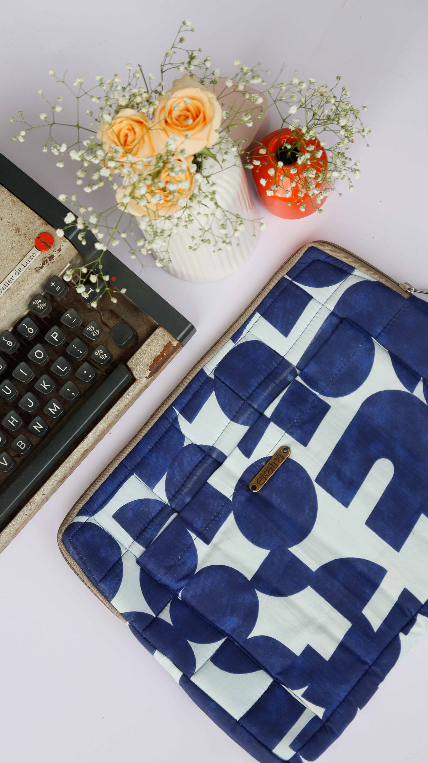 Hand-Dyed Cotton Laptop Sleeve Padded - 18 Prints, 3 Sizes