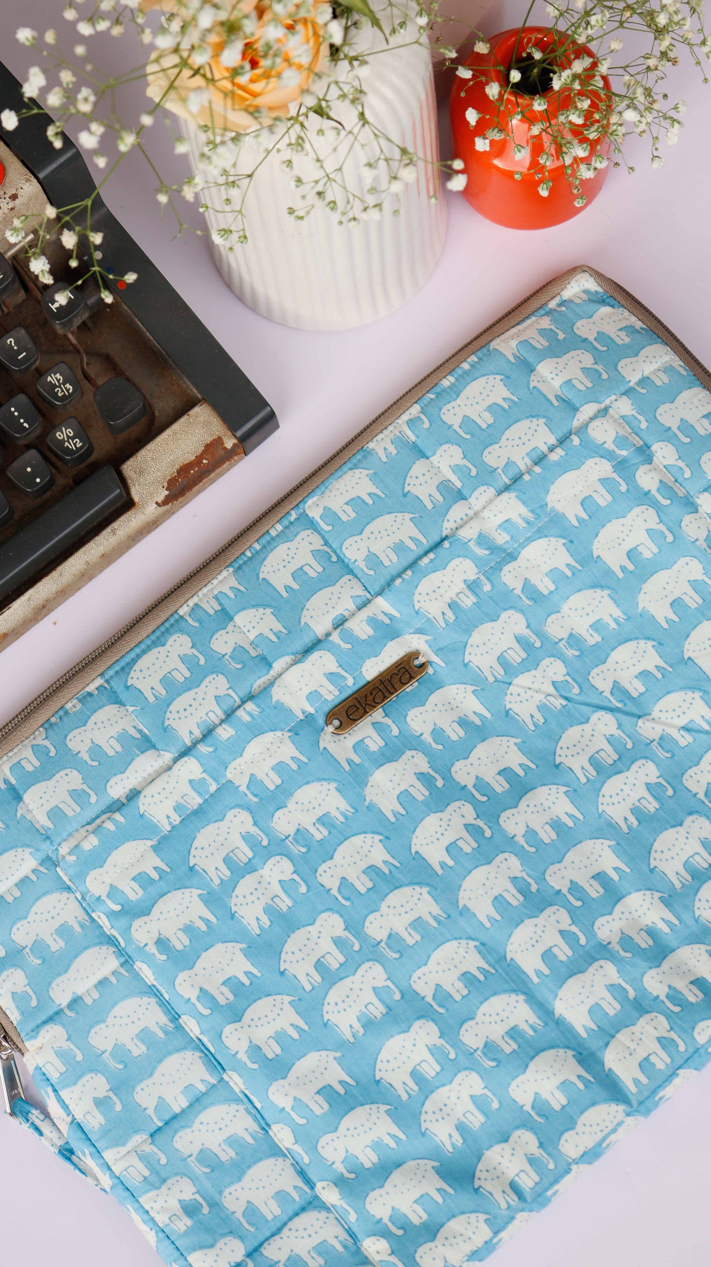 Hand-Dyed Cotton Laptop Sleeve Padded - 18 Prints, 3 Sizes