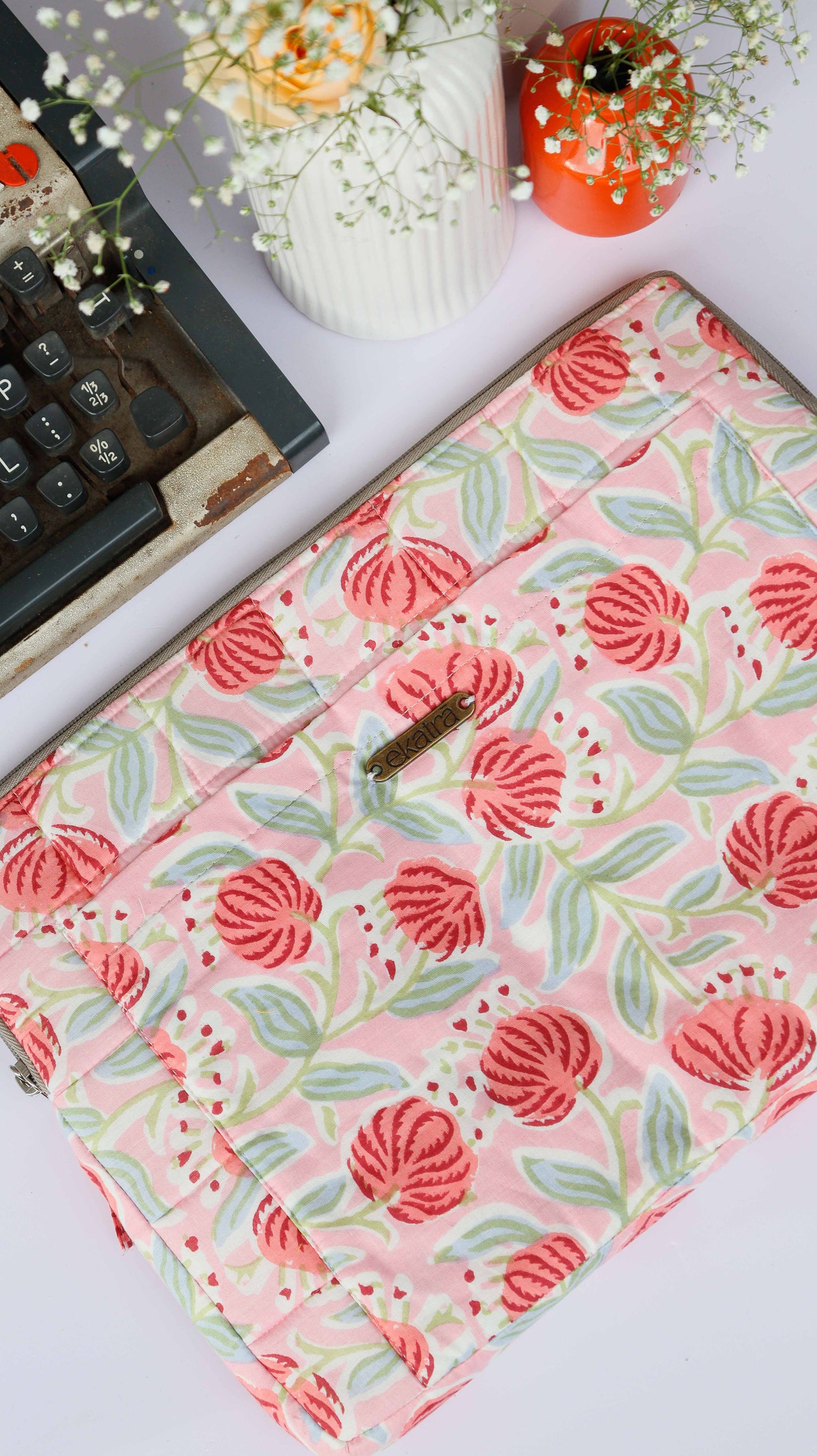 Hand-Dyed Cotton Laptop Sleeve Padded - 18 Prints, 3 Sizes