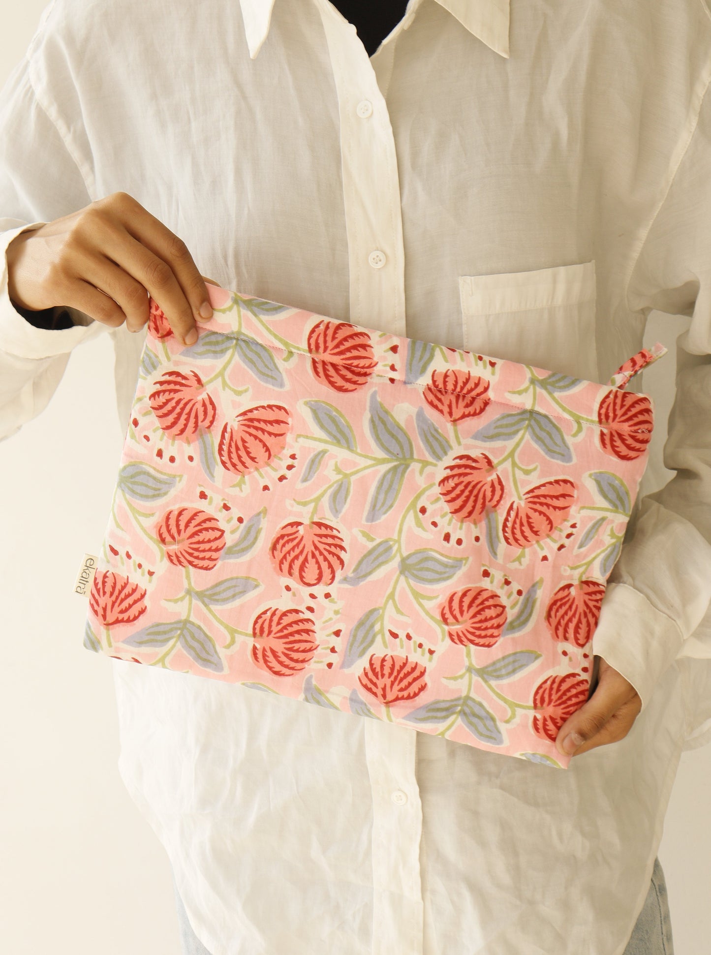 Handcrafted Cotton Pouch Utility - XL Size, 13 Prints
