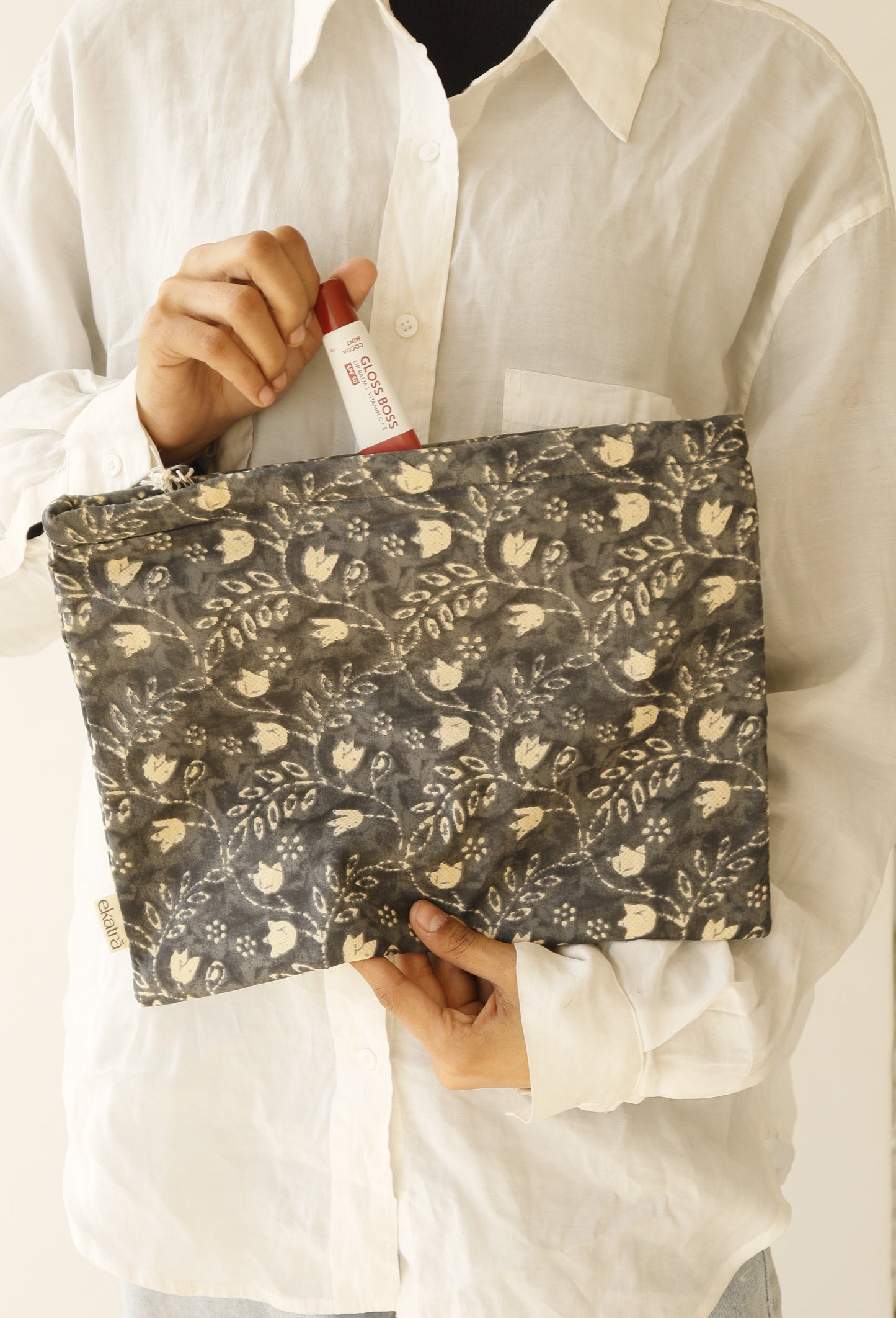 Handcrafted Cotton Pouch Utility - XL Size, 13 Prints