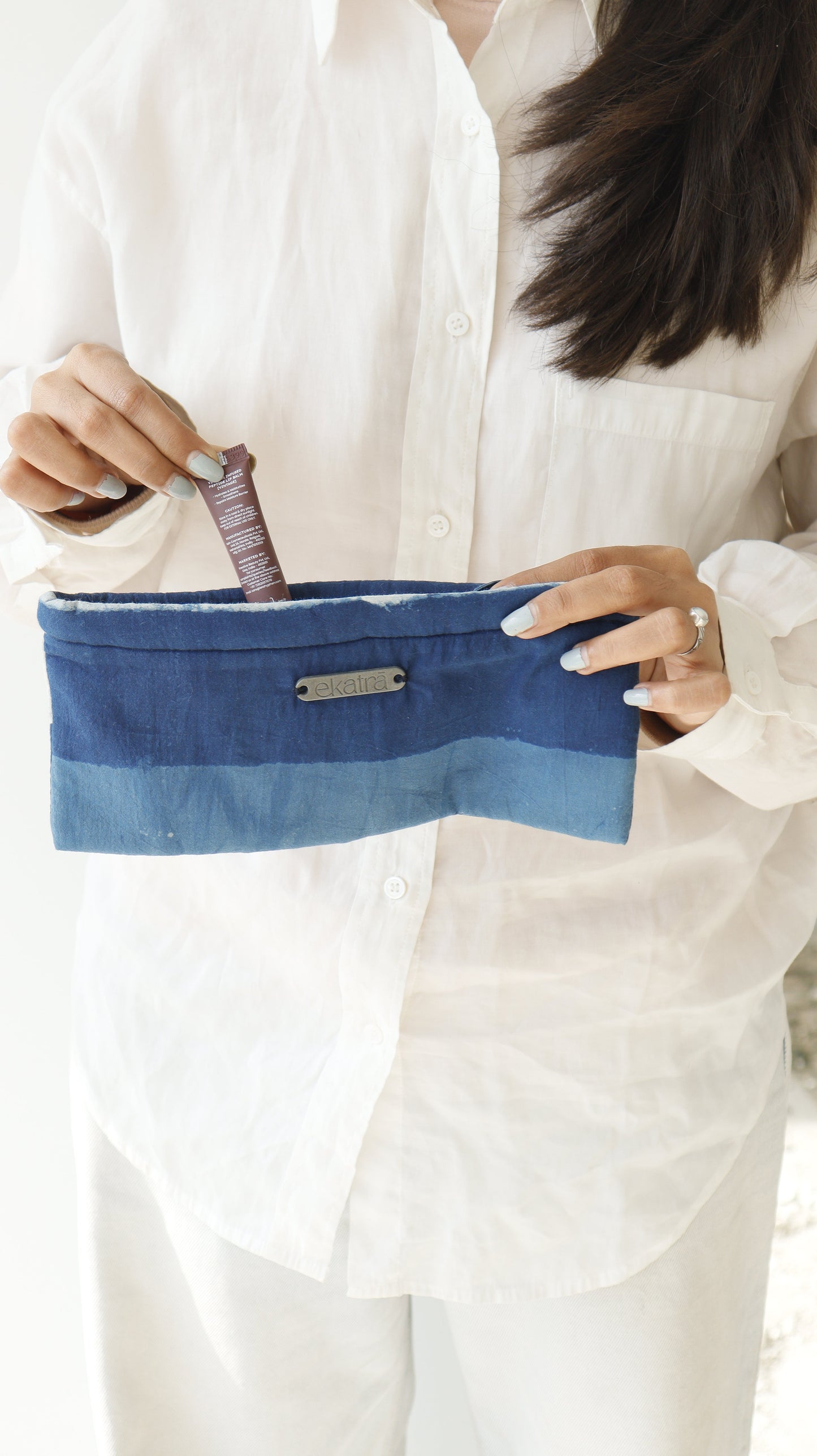 Hand-Stitched Organic Cotton Pouch With Sturdy Metal Zip - Eight Prints