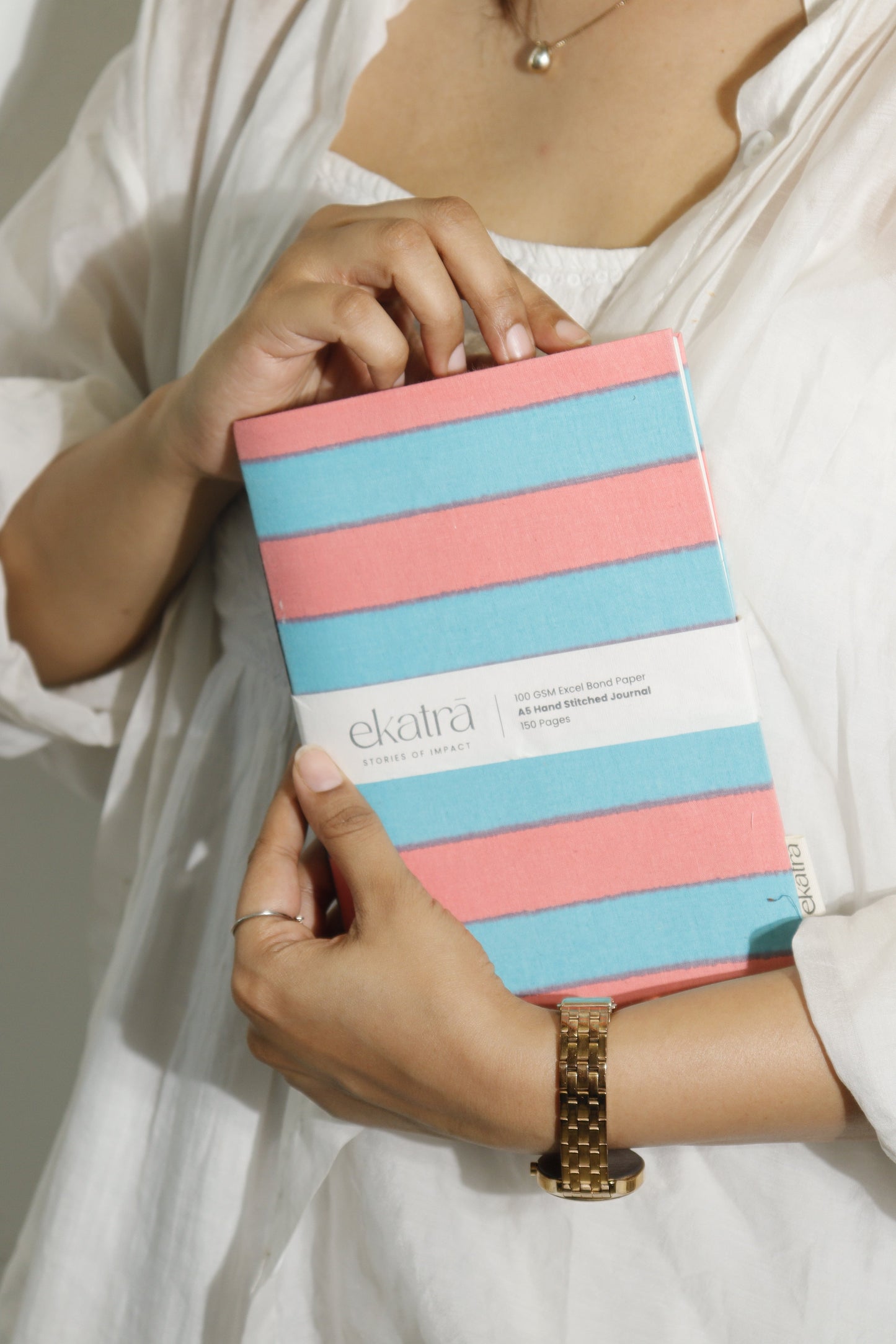 Hand-Stitched Unruled Journal - A5, 16 Cover Prints