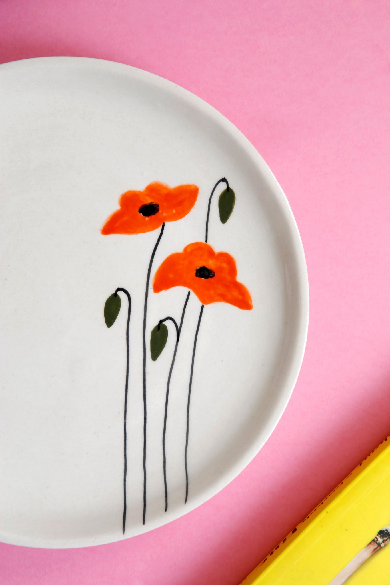 Sunset Quarter Plate – Ceramic Appetizer Side Plate – Microwave Dishwasher Safe – 7 Inch