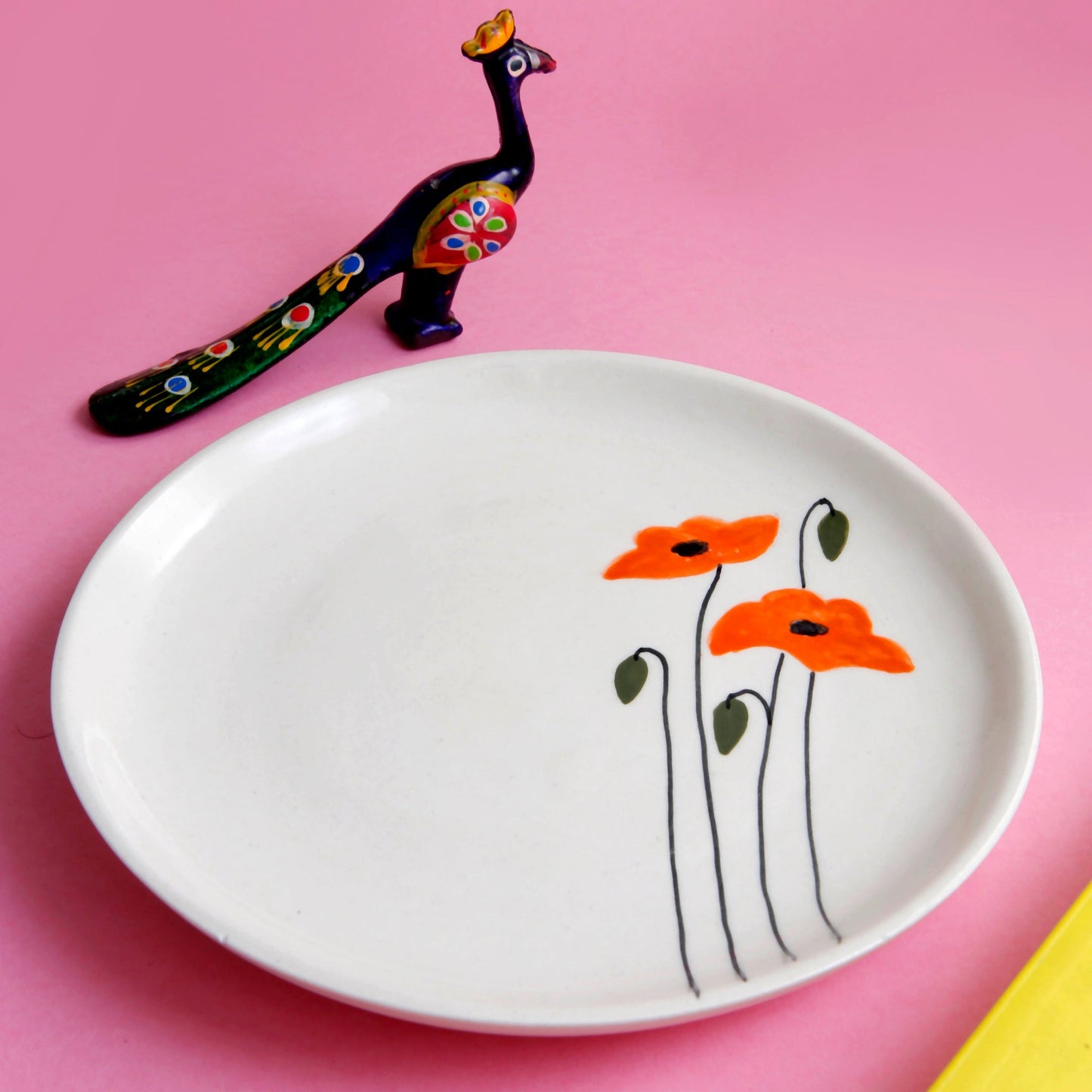 Sunset Quarter Plate – Ceramic Appetizer Side Plate – Microwave Dishwasher Safe – 7 Inch