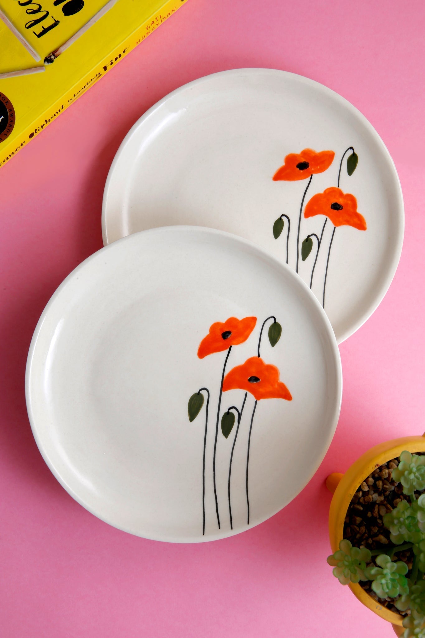 Sunset Quarter Plate – Ceramic Appetizer Side Plate – Microwave Dishwasher Safe – 7 Inch