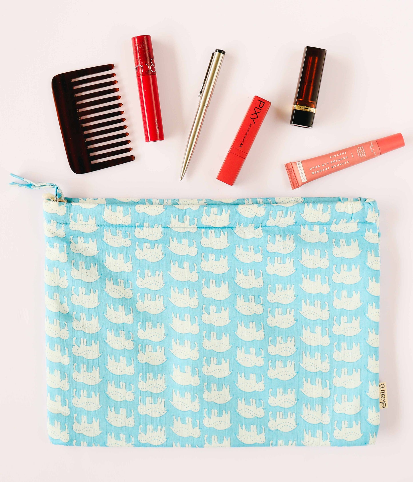 Handcrafted Cotton Pouch Utility - XL Size, 13 Prints