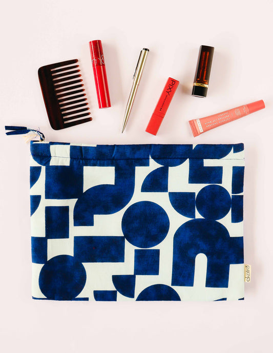 Handcrafted Cotton Pouch Utility - XL Size, 13 Prints