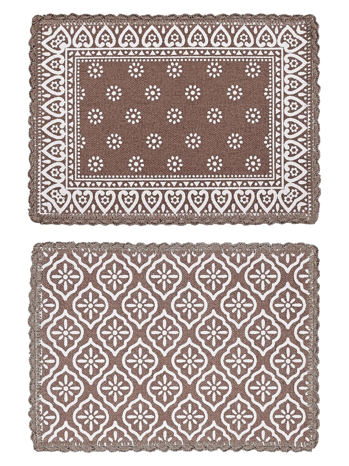 Placemats – Jute & Cotton Crochet Antiskid – Round 38cm, Set of 4