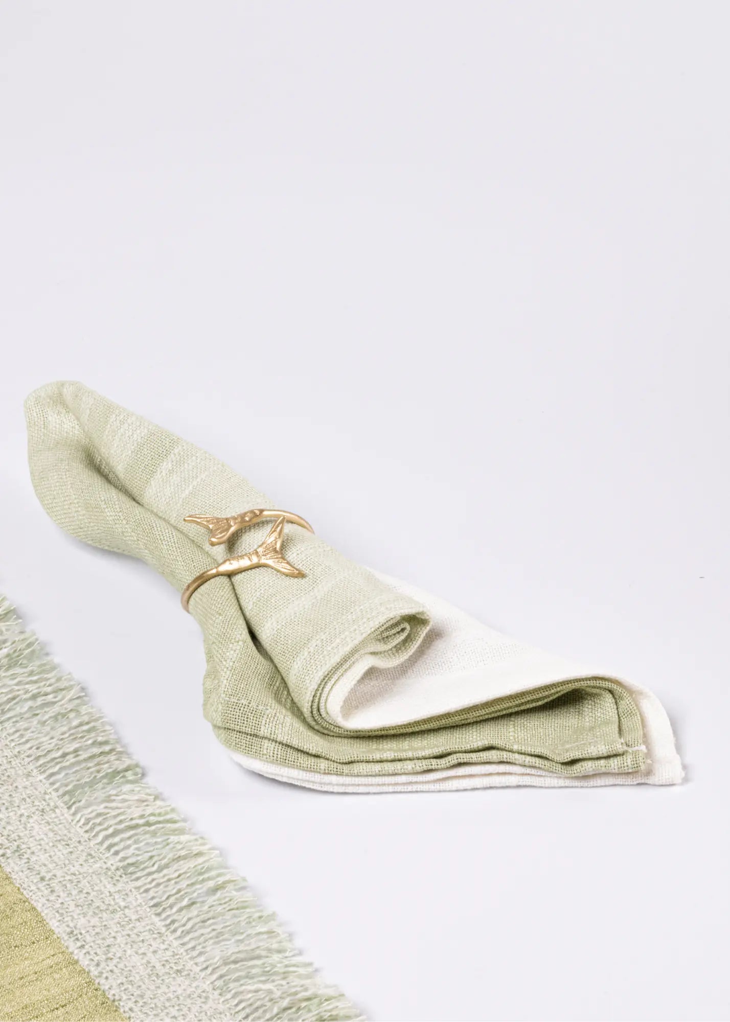 Gold Finish Napkin Ring Mermaid Design - Single Piece