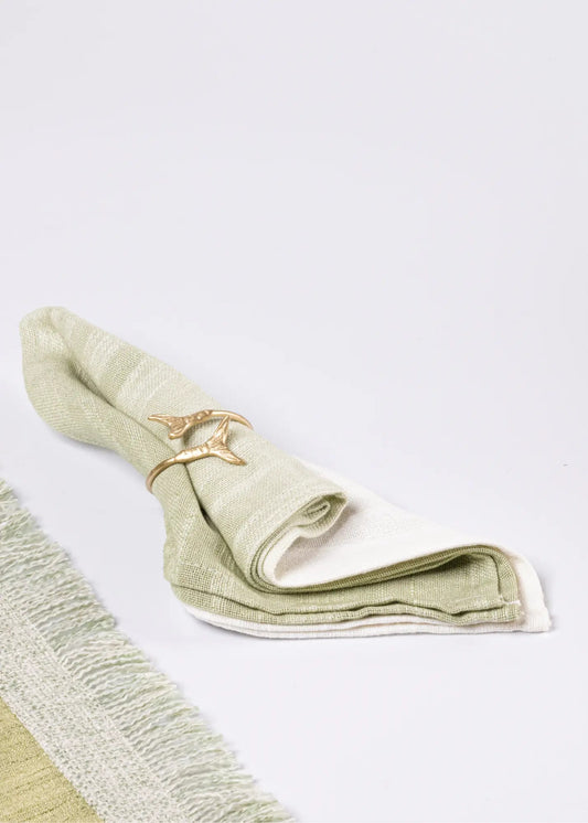 Gold Finish Napkin Ring Mermaid Design - Single Piece