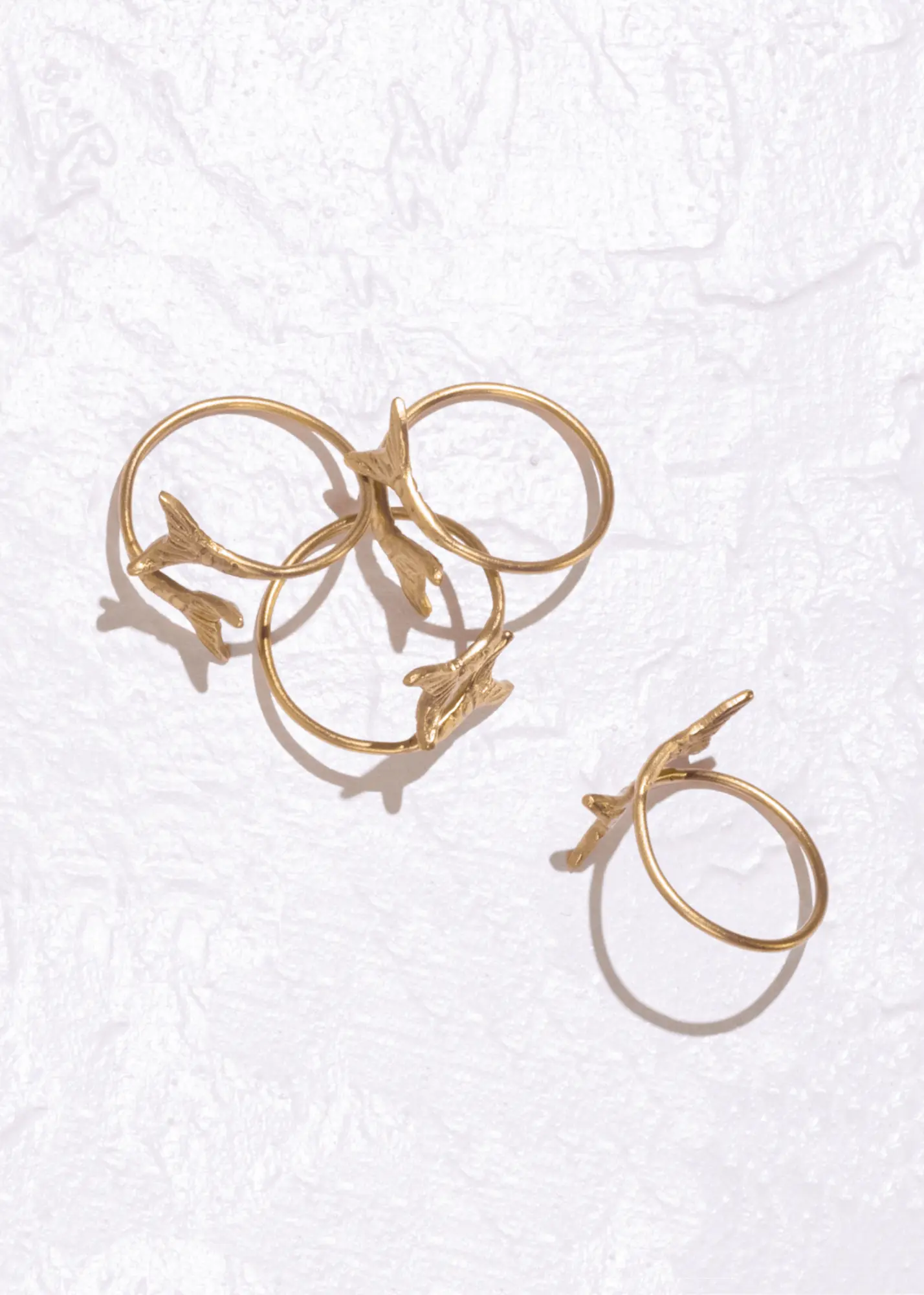 Gold Finish Napkin Ring Mermaid Design - Single Piece