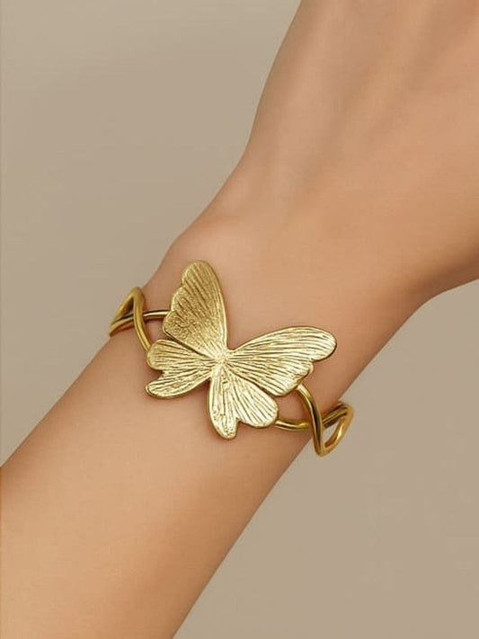 Gold-Plated Cuff Bracelet – Jewellery Accessory – Durable Stainless Steel – 17.78 cm