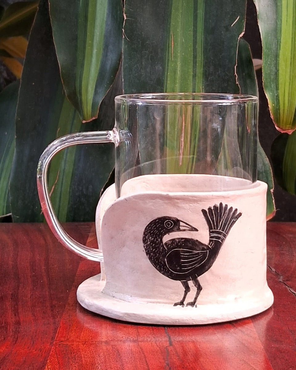 Papier-mache Mug holder set-Bird