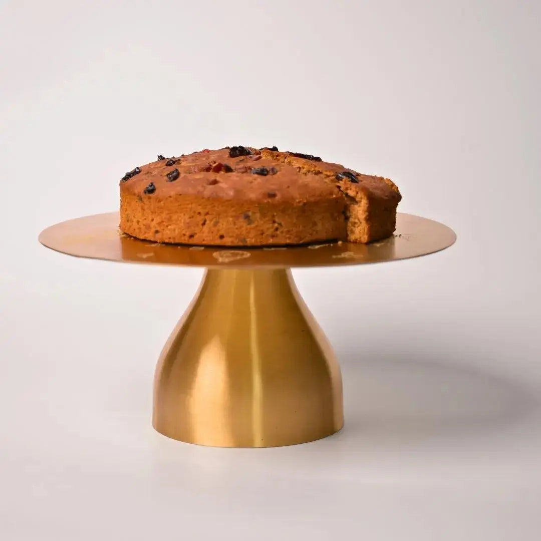 Pure Brass Cake Stand - Laser-Etched Hot Air Balloon Design