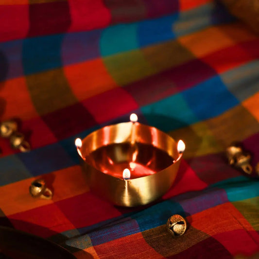 Pure Brass Oil Lamp Candle - Matte Finish