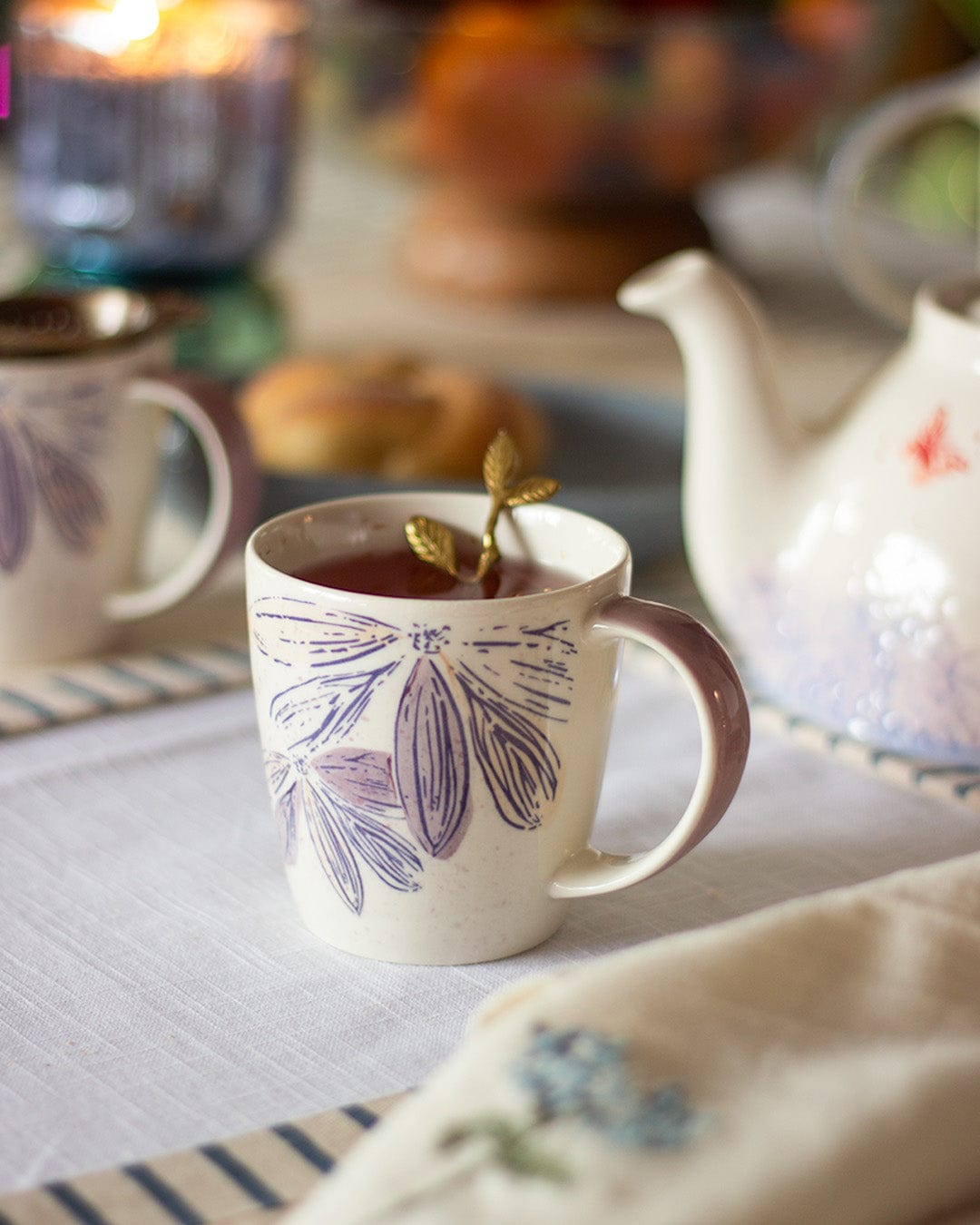 Purplicious Handpainted Ceramic Mugs - Set of 2 - The Wishing Chair