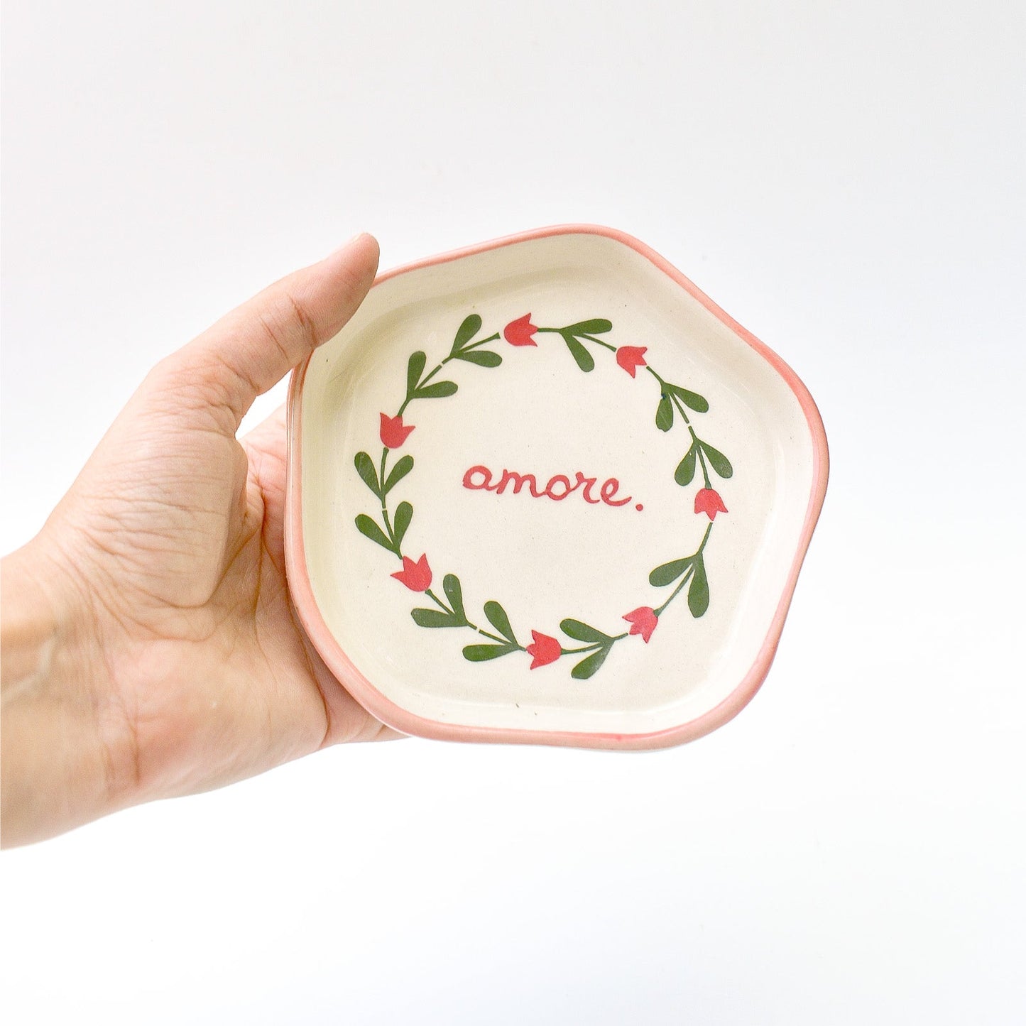 Serving Plate | Ceramic Hand-painted Flowers | Set of 2