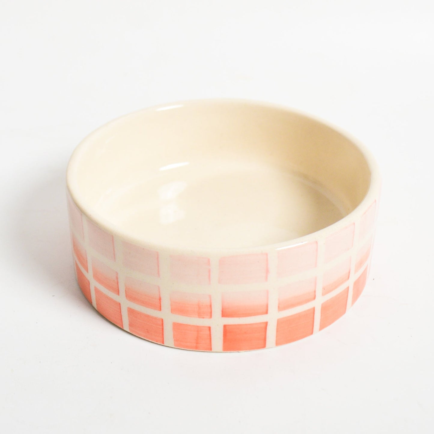 Serving Bowl | Hand-painted Ceramic Checked Ombre | 5 Inch