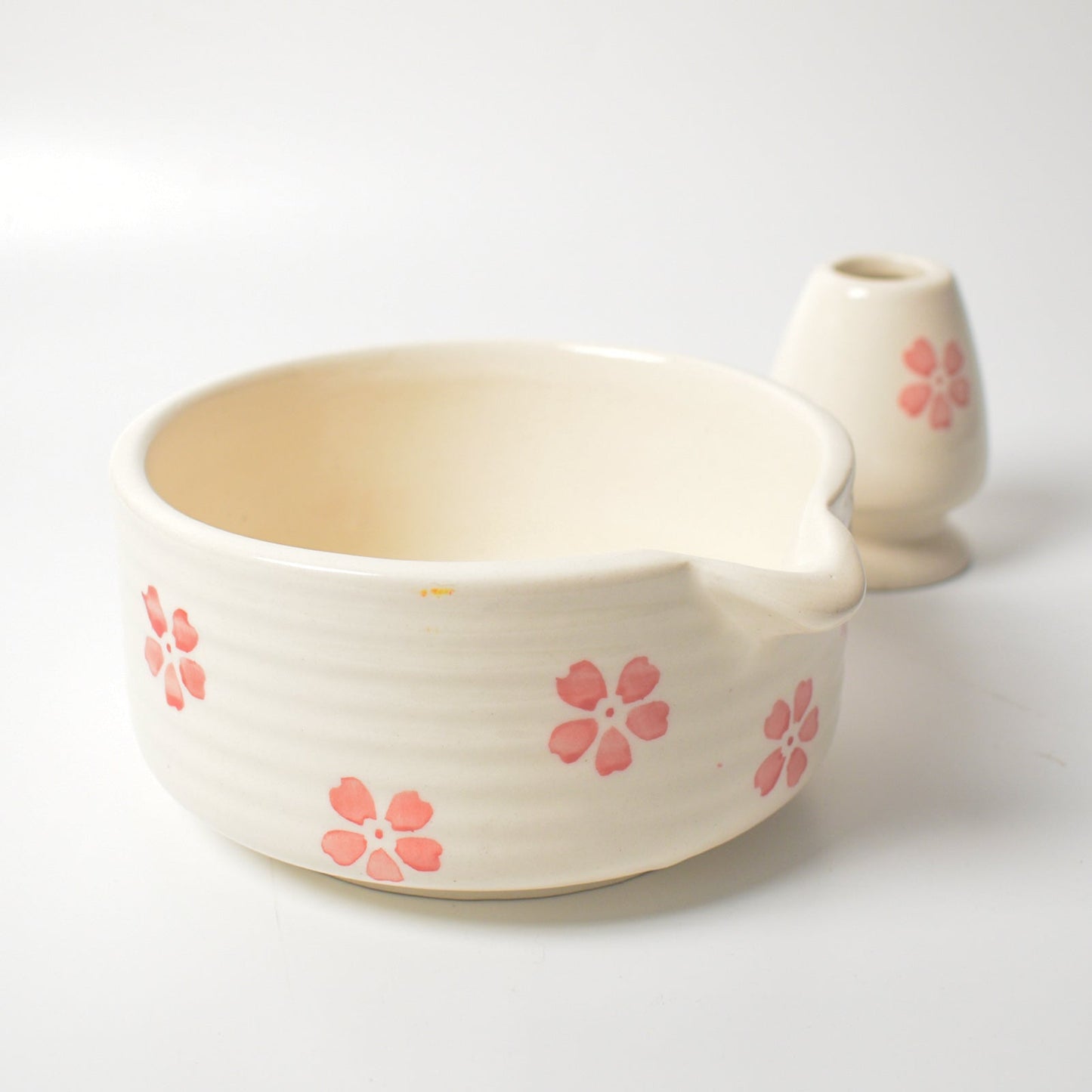 Serving Bowl | Ceramic Hand-painted Matcha Set | Cherry Blossom Set of 2
