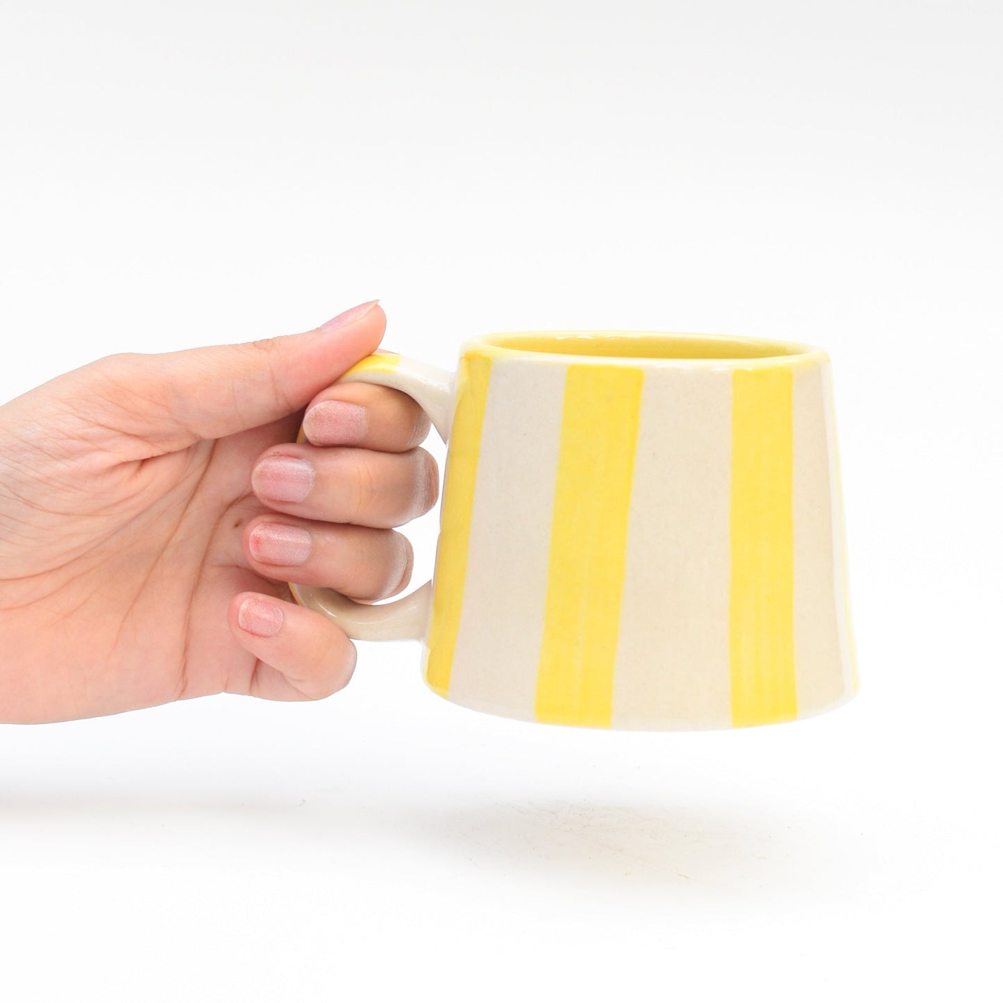 Mug | Hand-crafted Vertical Stripes | Yellow