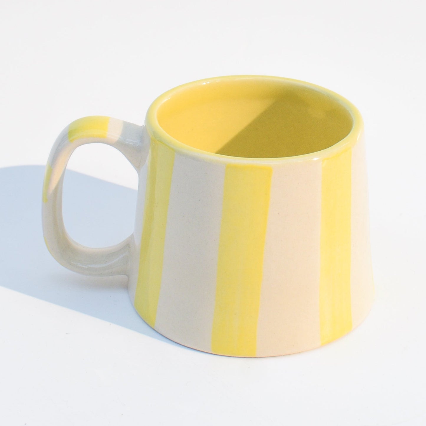Mug | Hand-crafted Vertical Stripes | Yellow