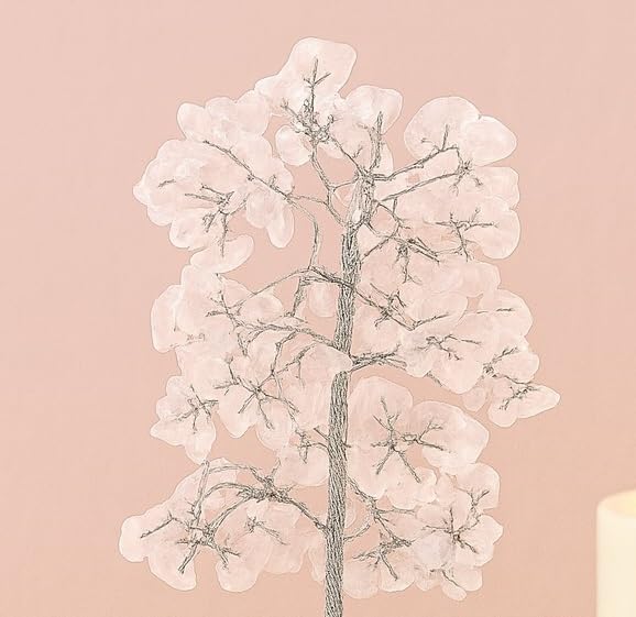 Rose Quartz Gemstone Tree – 9" H – Vastu Feng Shui Table Decor