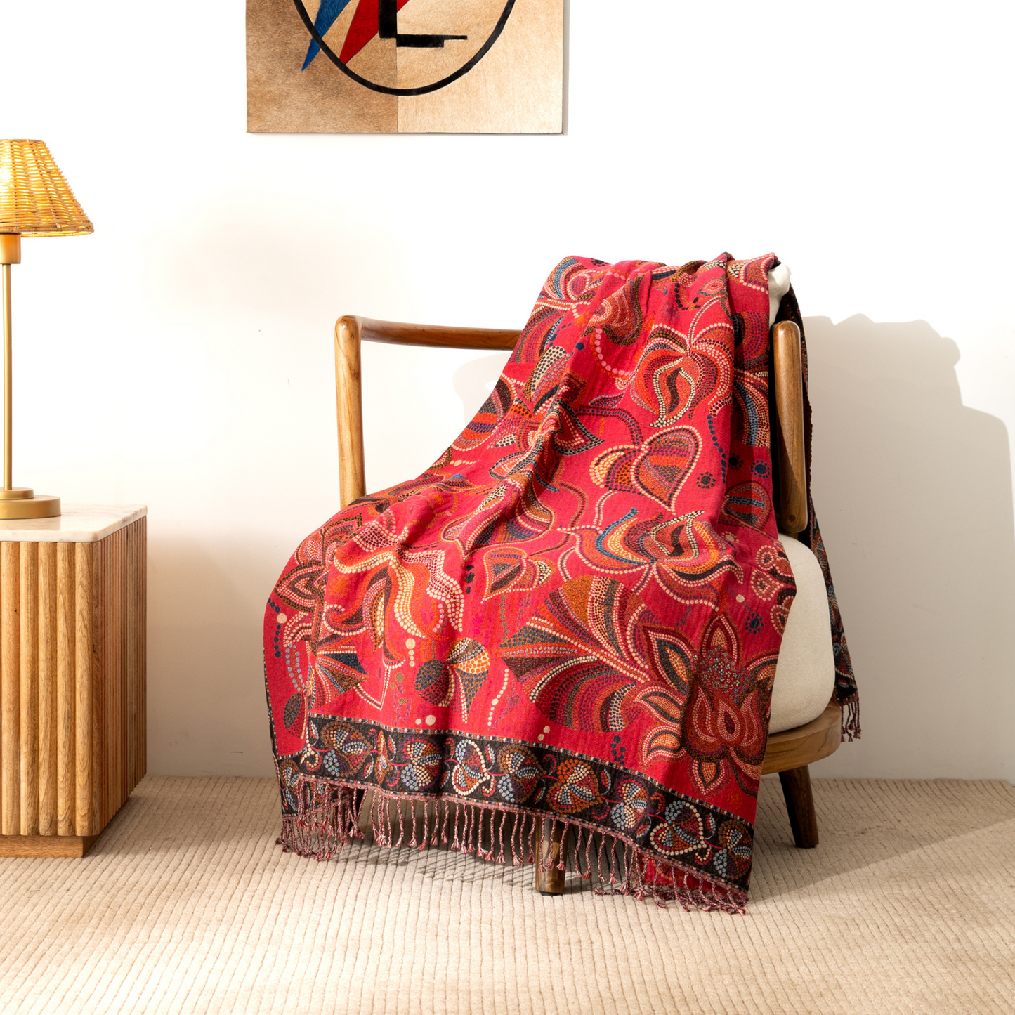 Crimson Whispers Throw 125cm x 175cm