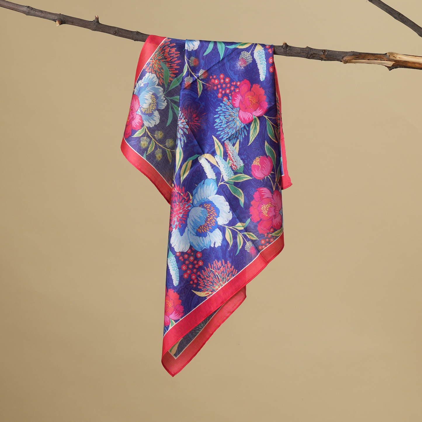 Scarf | Mulberry Silk Midnight Bloom