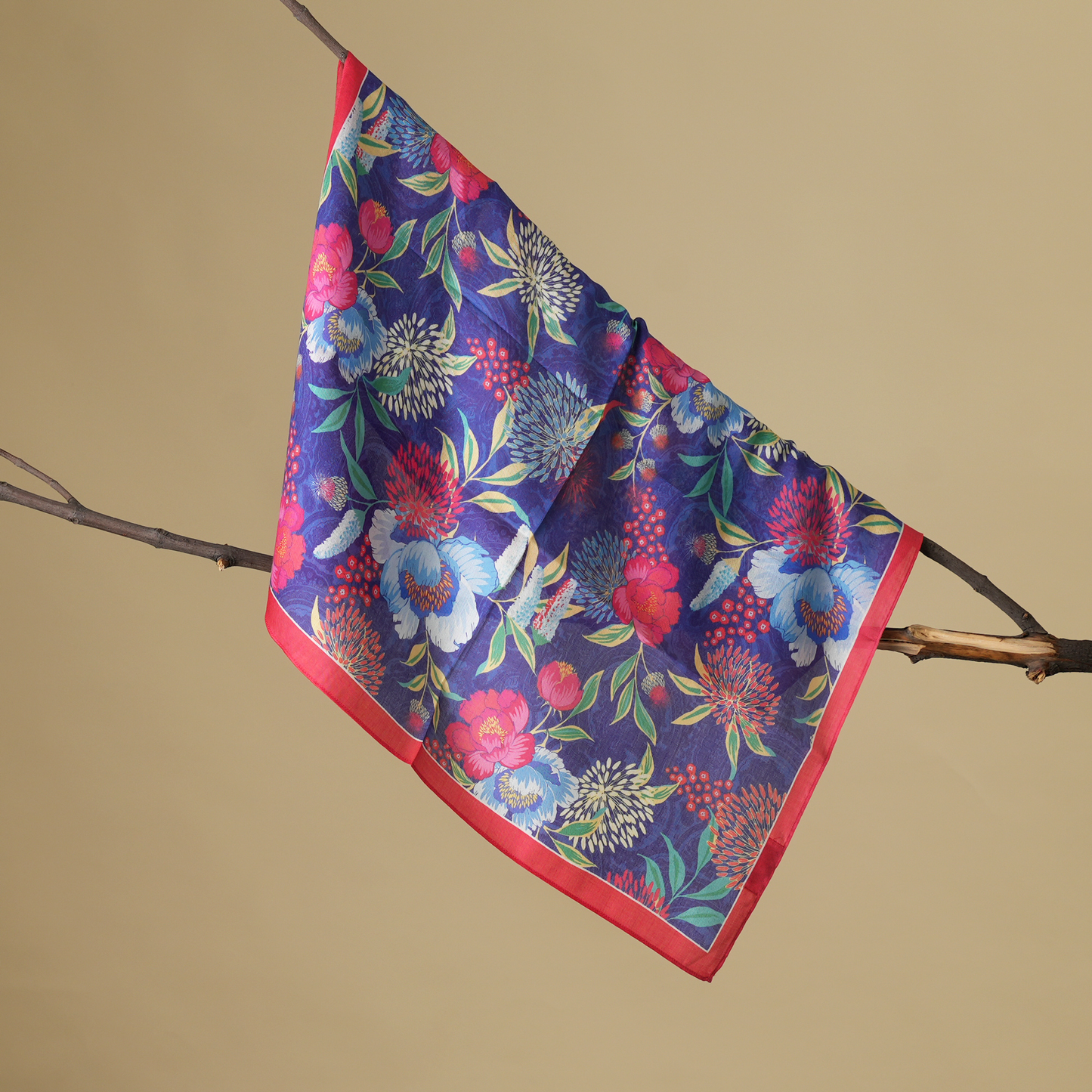 Scarf | Mulberry Silk Midnight Bloom