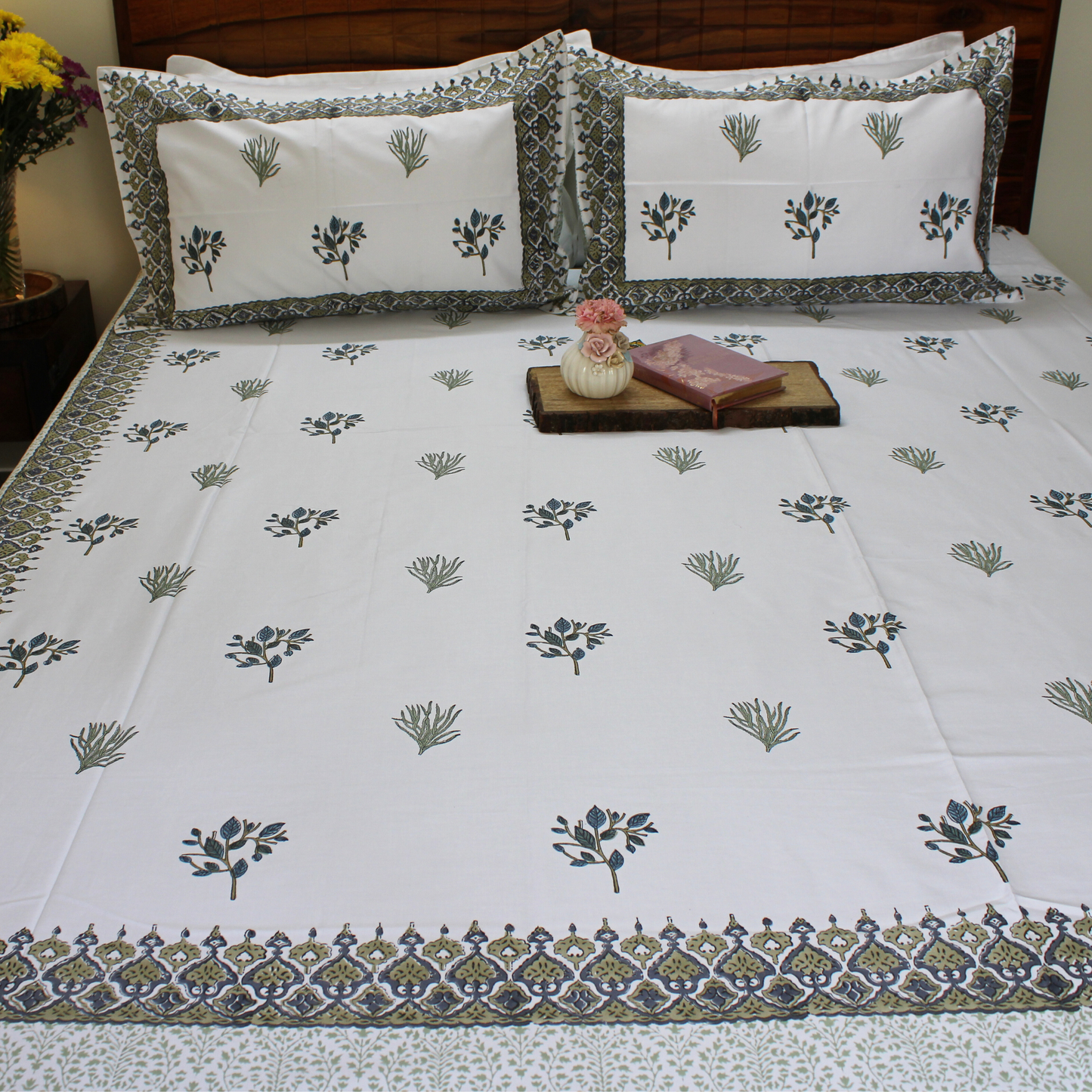 Bedsheet | Handblock Cotton Rajasthani Craft | Set of 3
