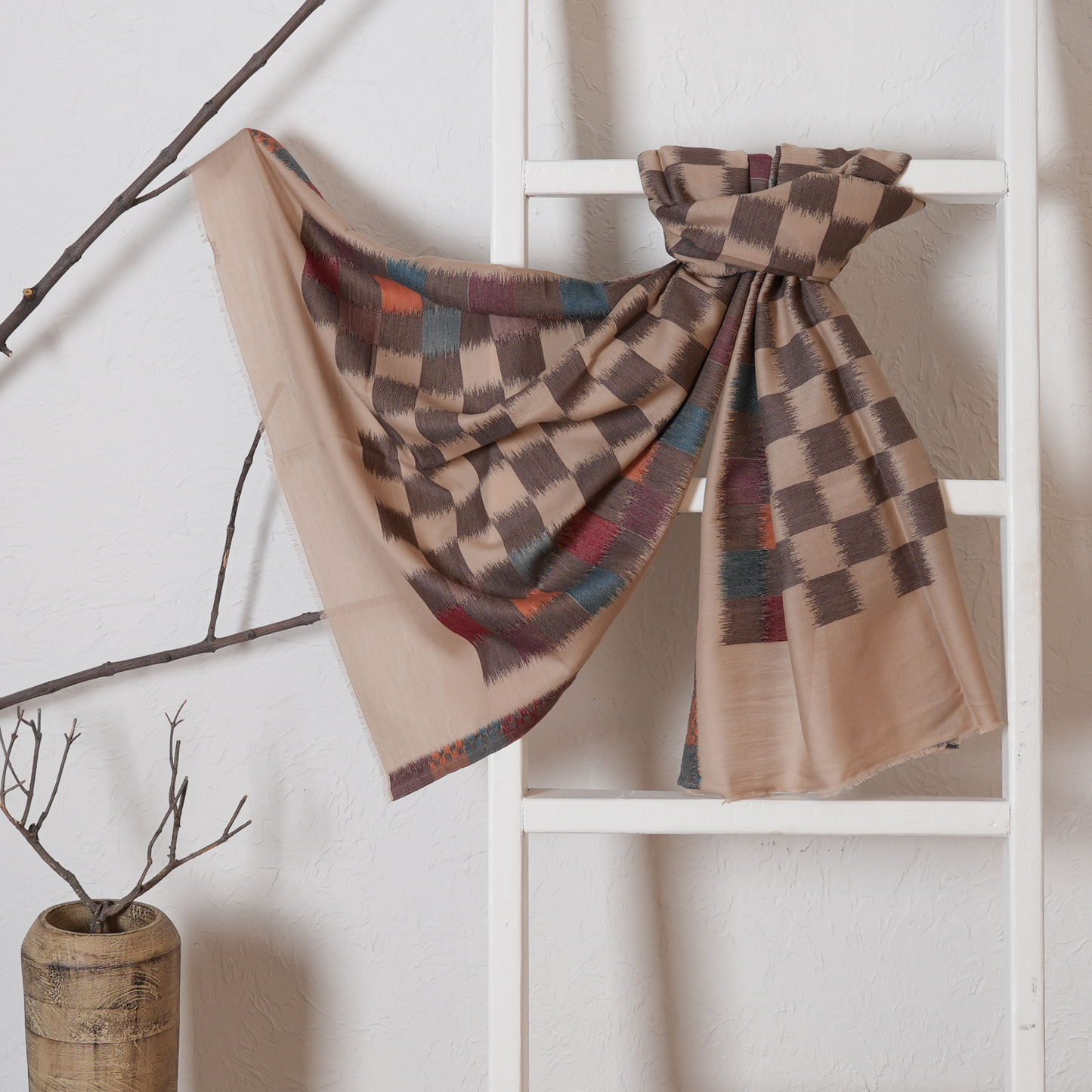 Scarf | Ikkat Merino Wool Unisex | Handcrafted