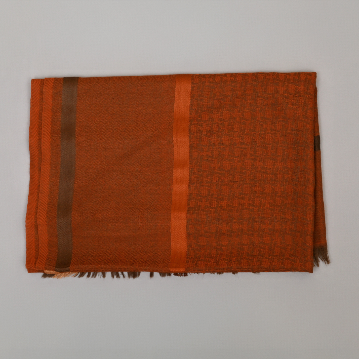 Scarf | Wool Silk Bold Accents | Maroon | Unisex