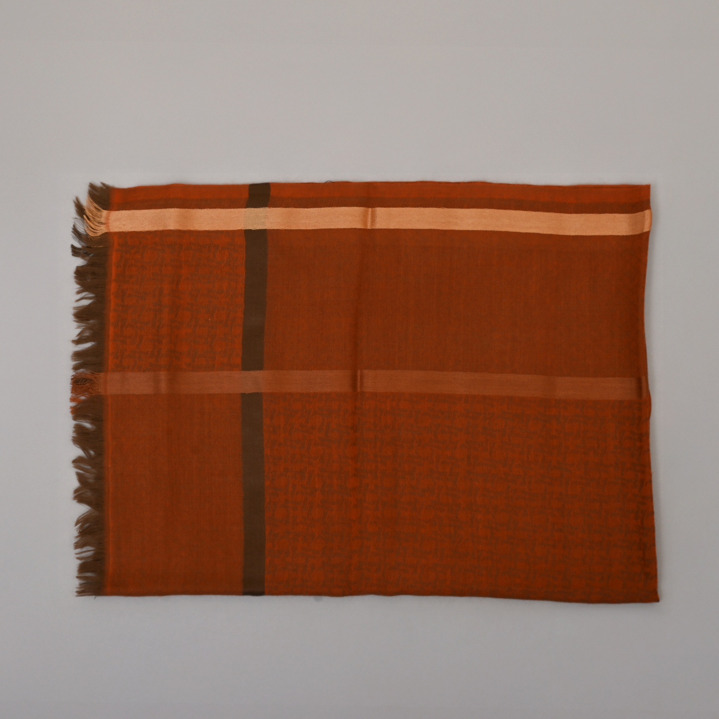 Scarf | Wool Silk Bold Accents | Maroon | Unisex