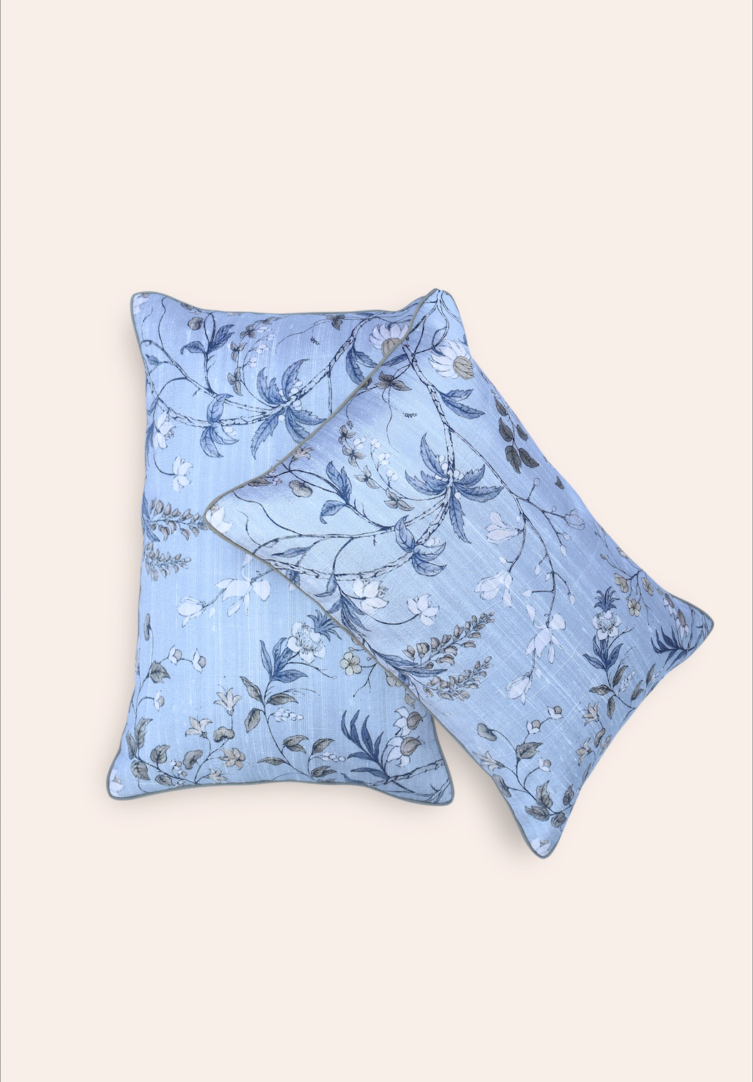 Handwoven Floral Printed Cushion Cover - Morris Inspired