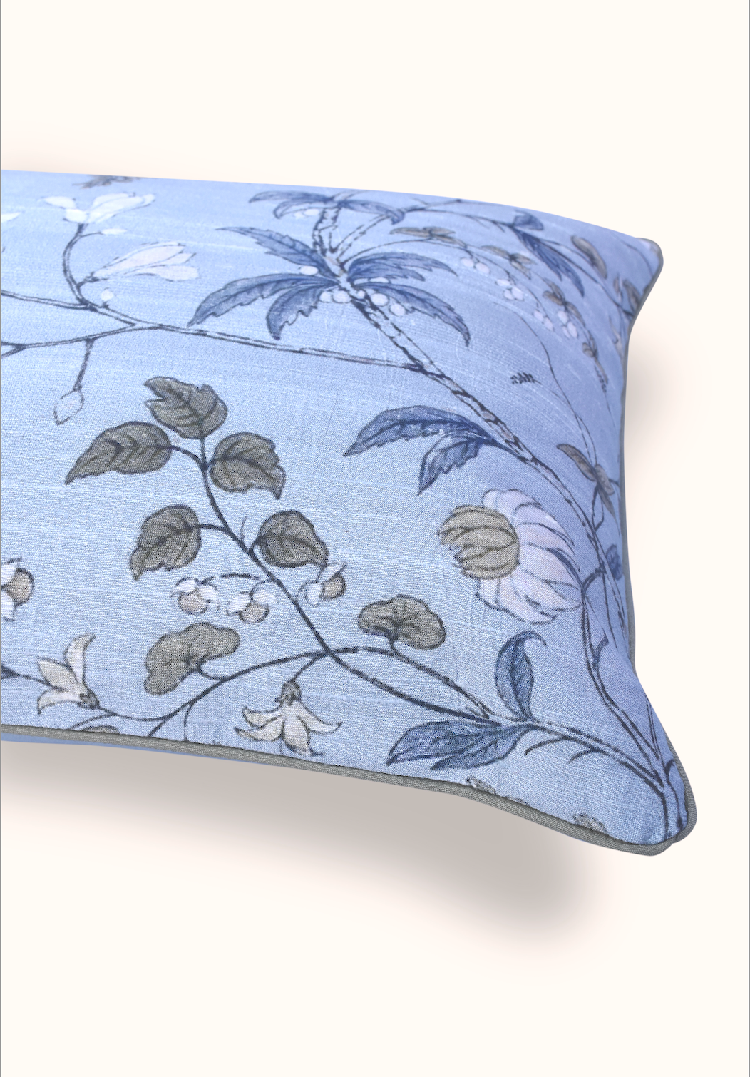 Handwoven Floral Printed Cushion Cover - Morris Inspired