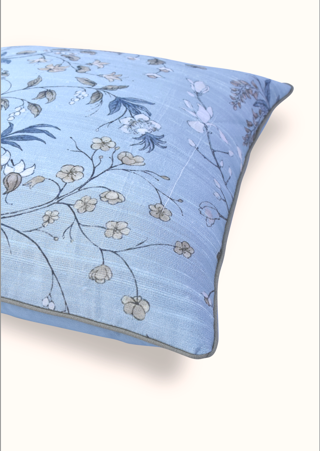 Handwoven Dupion Silk Cushion Cover - William Morris Inspired