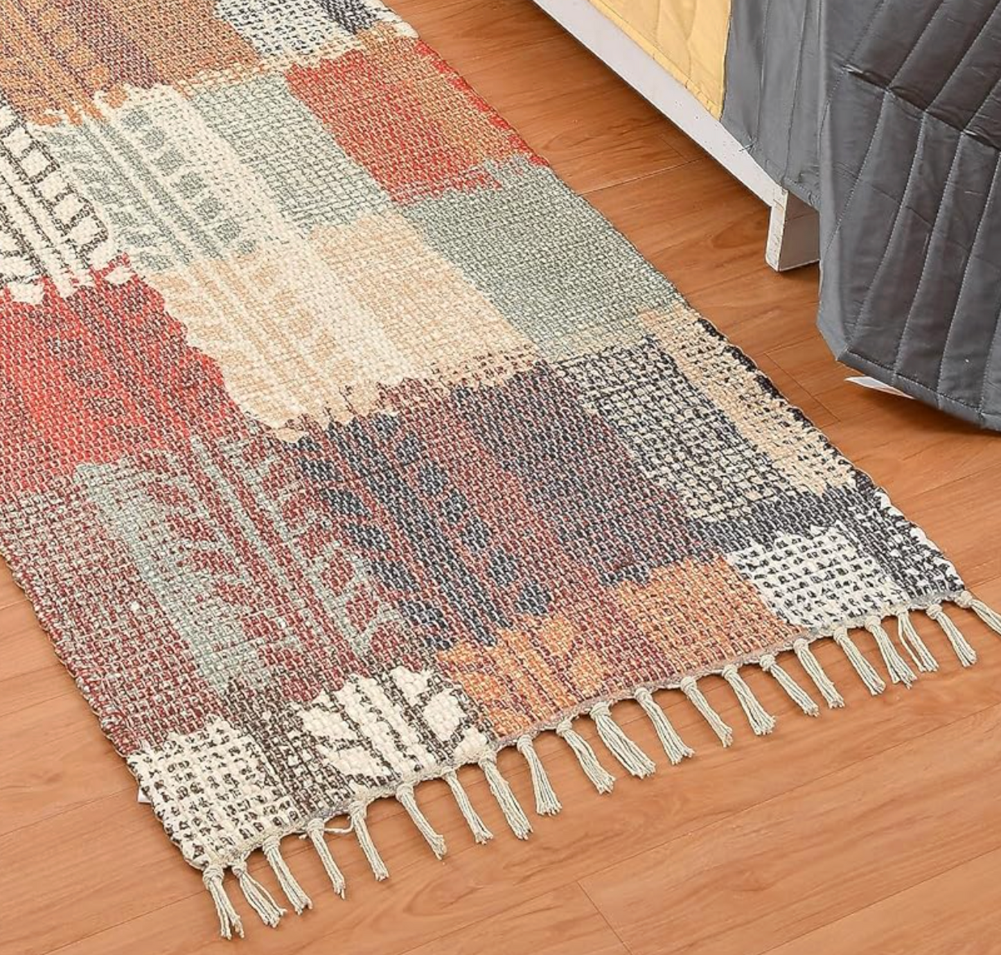Dhurrie – Handmade Upcycled Fabric – Printed – 2x5 ft