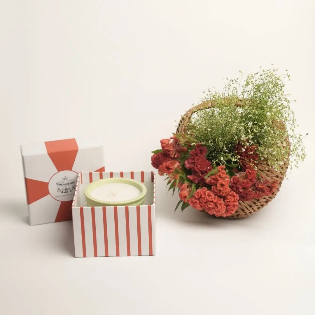 Stoneware Soy Wax Scented Candle - Berry Pomegranate, 250g, Gift Box