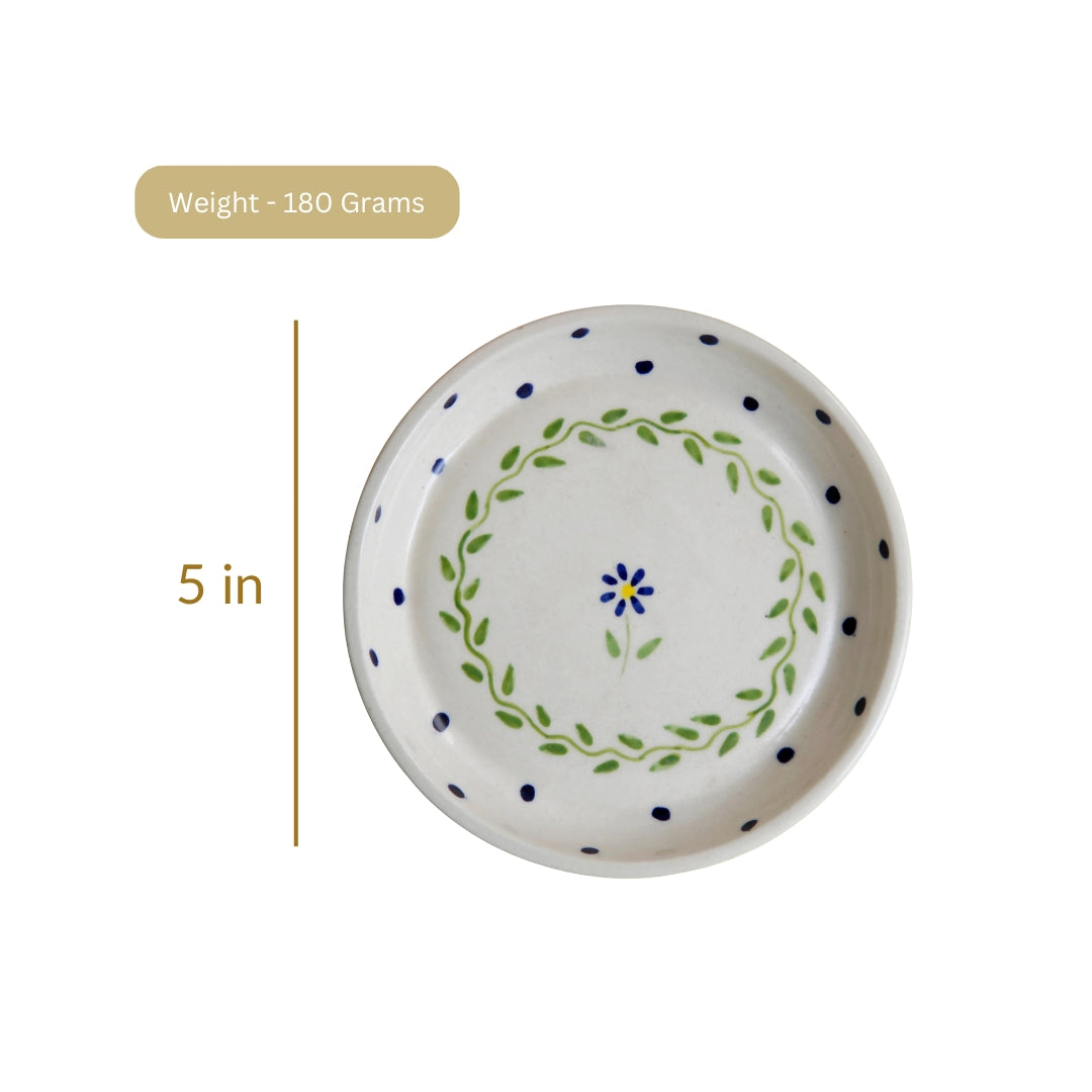 Spring Design Plate – Ceramic Dessert Plate – Microwave & Dishwasher Safe – 5 Inch