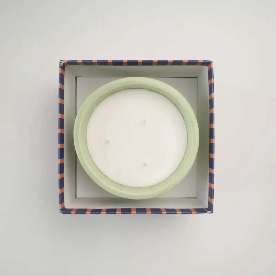 Stoneware Soy Wax Scented Candle - 3-Wick, 500g, Gift Box, Orchid Scent